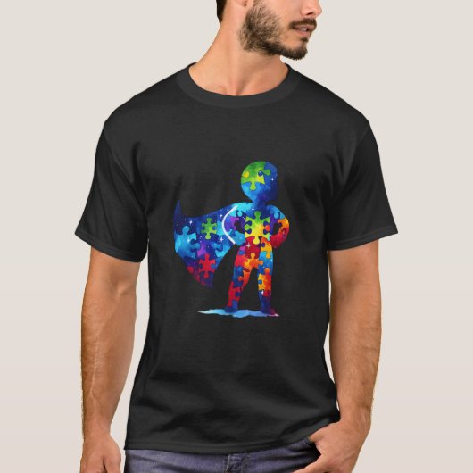 Autismus Superheld Kind Autismus-Bewusstsein T-Shirt (Vorderseite)