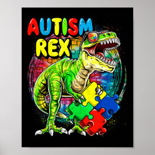 Autismus T-Rex Dinosaurier Autismus-Aufklärungstag Poster