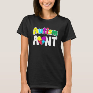 Autismus-Tante Awareness-Puzzleteile Farben T-Shirt
