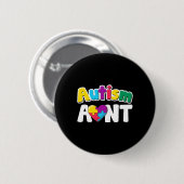 Autismus Tante Bewusstsein Puzzle Pieces Farben Ge Button (Vorne & Hinten)