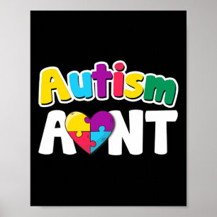 Autismus Tante Bewusstsein Puzzle Pieces Farben Ge Poster