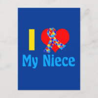 Autismus Tante I Liebe My Niece Blue Heart