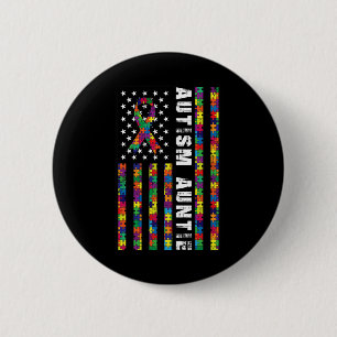 Autismus Tanttie American Flag Autismus Awareness Button