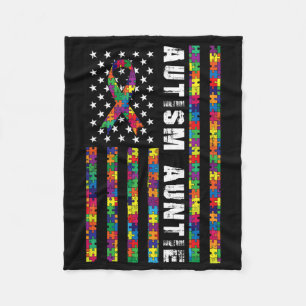 Autismus Tanttie American Flag Autismus Awareness  Fleecedecke