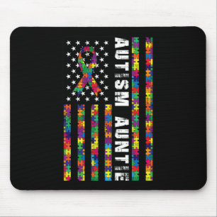 Autismus Tanttie American Flag Autismus Awareness  Mousepad