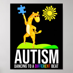 Autismus tanzt zu einer anderen Beat Fun Awareness Poster