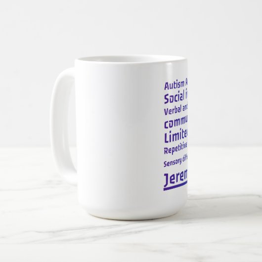 Autismus-Tasse Kaffeetasse (Vorderseite Links)