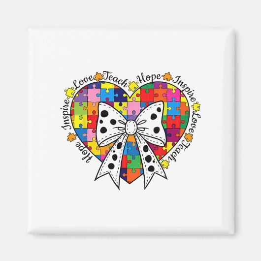 Autismus Teach-Liebe Inspirier Hope Magnet (Vorne)