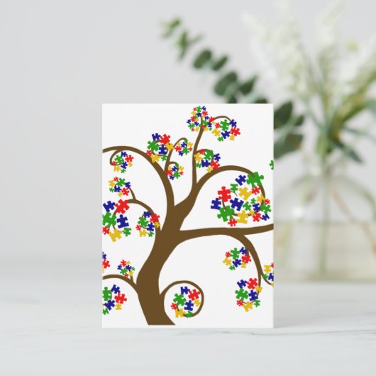 Autismus Tree Postkarte (Stehend Vorderseite)