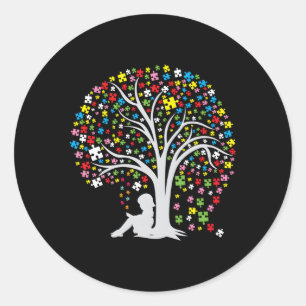 Autismus Tree Puzzle Autismus Bewusstsein Runder Aufkleber
