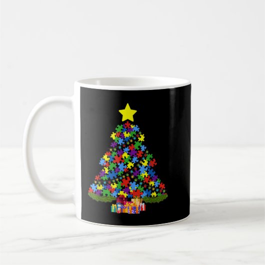 Autismus Tree Weihnachten T Autismus Bewusstsein Kaffeetasse (Links)