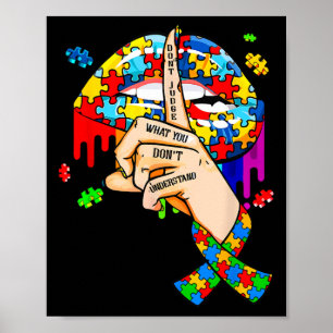 Autismus treibende Lippen Puzzle Autismus Bewussts Poster