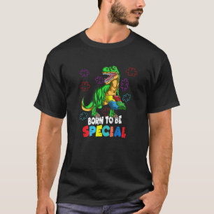 Autismus Tyrannosaurus Rex Sagt Puzzle Geboren um T-Shirt