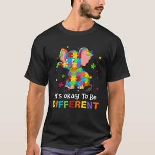 Autismus Umarme Unterschiede Elefant Puzzle Autism T-Shirt