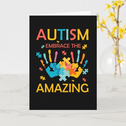 Autismus umarmt das phantastische karte (Gelbe Blume)