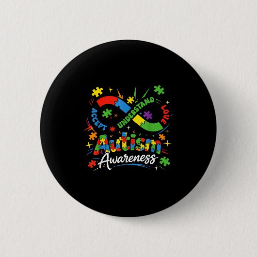 Autismus Unendlichkeit Neurodiversität akzeptieren Button (Vorderseite)