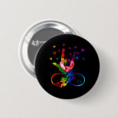 Autismus Unendlichkeit Symbol Asl Hand Gebärdenspr Button (Vorne & Hinten)