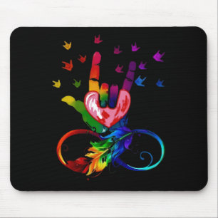 Autismus Unendlichkeit Symbol Asl Hand Gebärdenspr Mousepad