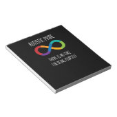 Autismus Unendlichkeit Symbol Neurovielfalt Shirt Notizblock (angewinkelt)