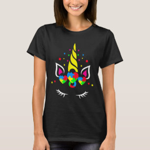Autismus Unicorn Puzzle Herz Niedliche Sensibilisi T-Shirt