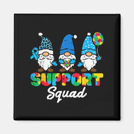 Autismus Unterstützer-Gnome Bewusstseins-Matching Magnet (Vorne)