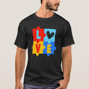 Autismus Valentinstag Liebesherzpuzzle Autistisch T-Shirt