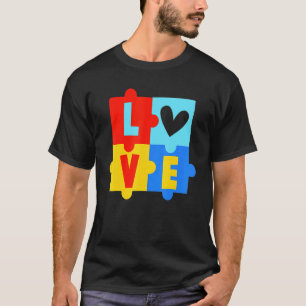 Autismus Valentinstag Puzzle Liebe Herz Autistisch T-Shirt