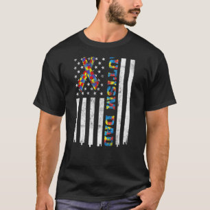 Autismus-Vater Autismus-Bewusstseins-Schleife Amer T-Shirt