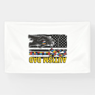 Autismus-Vater-Bär-Flagge-Bewusstseins-Shirt-Desig Banner