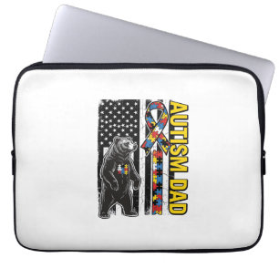 Autismus-Vater-Bär-Flagge-Bewusstseins-Shirt-Desig Laptopschutzhülle