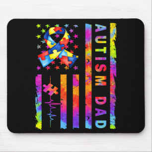 Autismus-Vater-Bewusstsein Amerikanische Flagge US Mousepad
