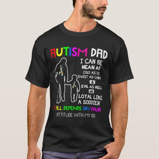 Autismus Vater Gemein Autismus Autismus Ribbon Elt T-Shirt (Vorderseite)