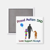 Autismus Vater mit Hund Magnet (Vorderseite/Rückseite)