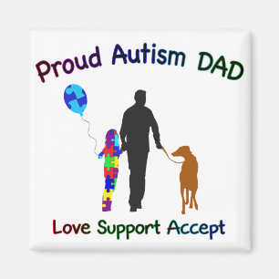 Autismus Vater mit Hund Magnet