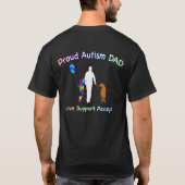 Autismus Vater mit Hund T-Shirt (Rückseite)