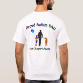 Autismus Vater mit Hund T-Shirt (Rückseite)