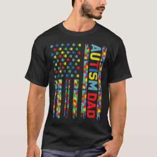 Autismus-Vater-Puzzle US-Flagge Kind Bewusstsein W T-Shirt