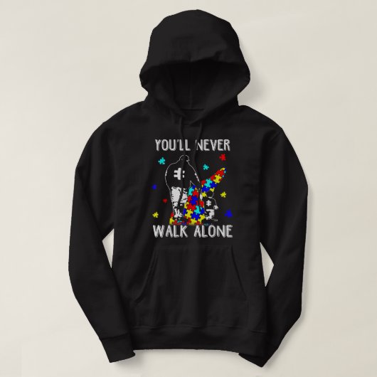 Autismus Vater Sie werden niemals allein zu Fuß Un Hoodie (Design vorne)