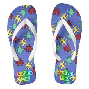 Autismus Vater unisex Erwachsene Flip Flops, breit Badesandalen