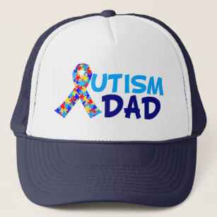 Autismus Vater Vater's Day Blue Awareness Ribbon Truckerkappe