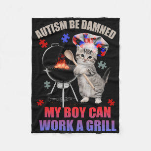 Autismus verdammt mein Junge kann einen Grill Cat Fleecedecke