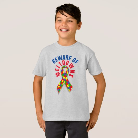 Autismus Vorsicht vor Meltdowns Kids' Basic T - Sh T-Shirt (Vorne ganz)