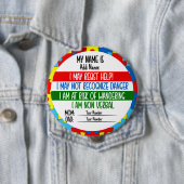 Autismus-Warnhinweis Nicht verbale Autistikkarte Button (Beispiel)