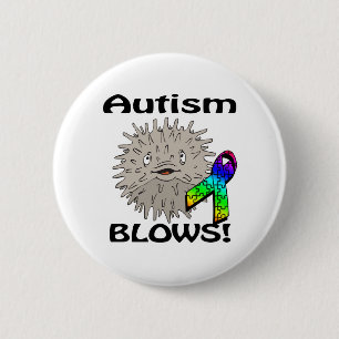 Autismus weht Bewusstseinsdesign Button