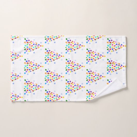 Autismus Weihnachtsbaum Badhandtuch Set (Handtuch)