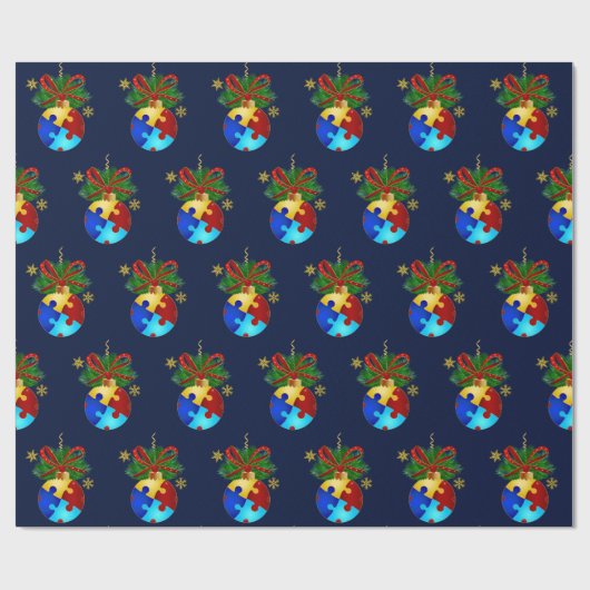 Autismus Weihnachtsbaum Geschenkpapier (Flach)