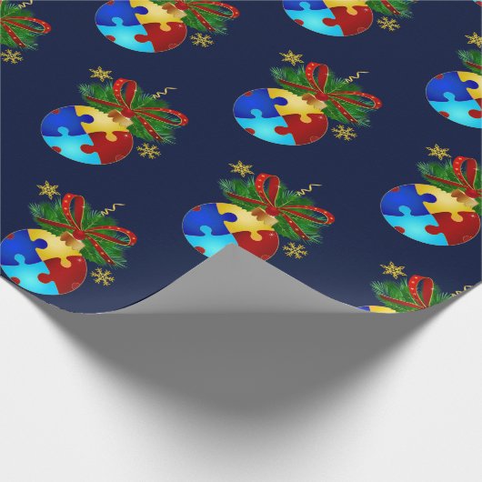 Autismus Weihnachtsbaum Geschenkpapier (Ecke)
