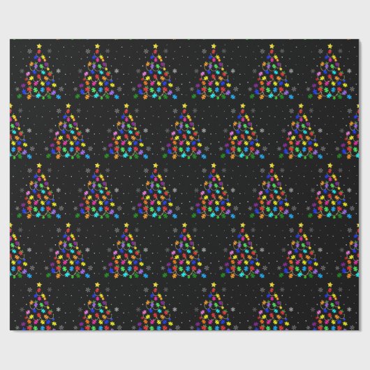 Autismus Weihnachtsbaum Geschenkpapier (Flach)