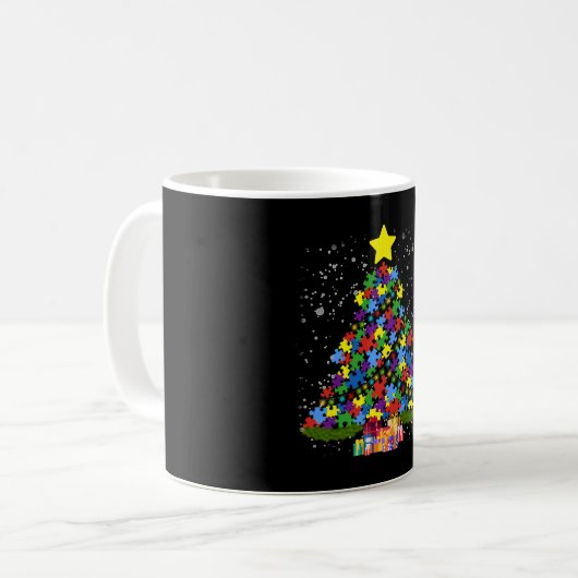 Autismus - Weihnachtsbaum Kaffeetasse (Vorderseite Links)