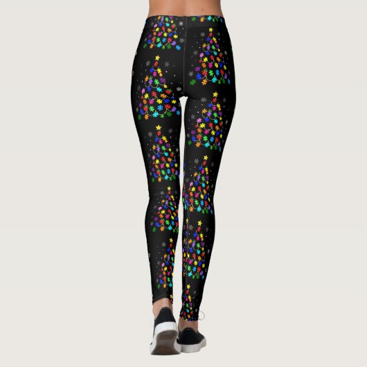 Autismus Weihnachtsbaum Leggings (Rückseite)